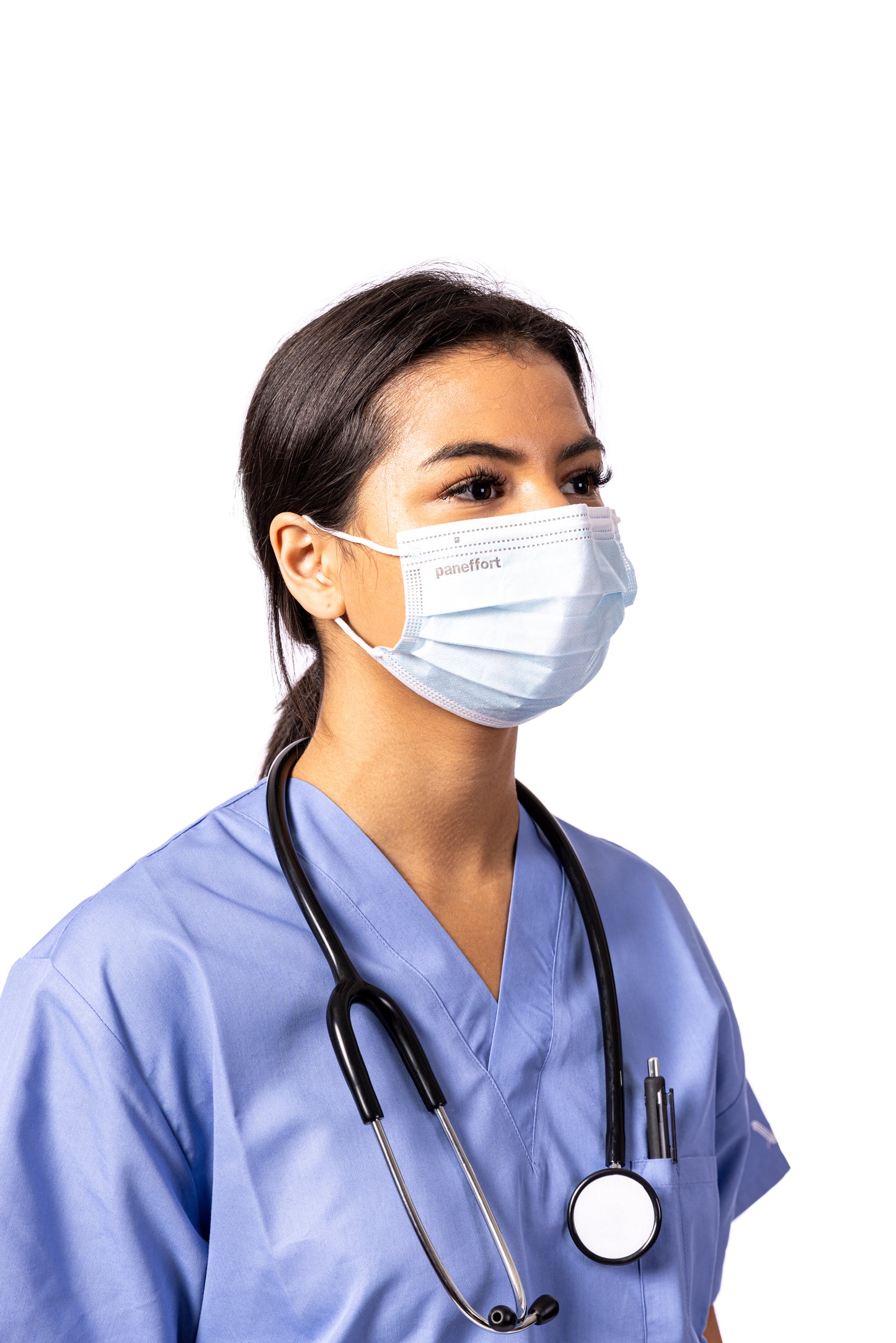 Paneffort Premium Disposable Face Masks, Comfortable 3-Ply Protection with Adjustable Nose Piece, Breathable, Soft, Ideal for Medical, Office, Travel, and Daily Use, One Size Fits Most, Blue