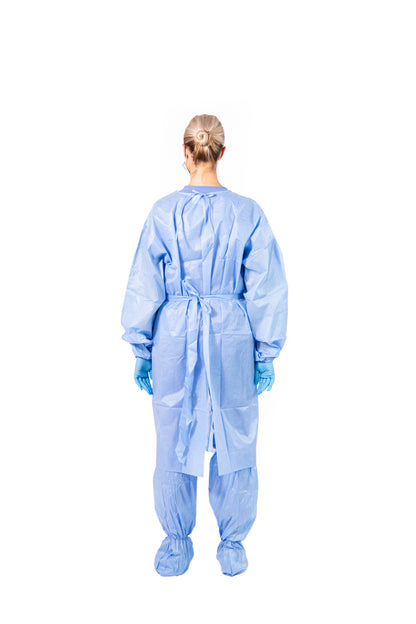 Disposable Isolation Gowns Medium Weight Elastic Cuffs Long Sleeves (100 Pack)