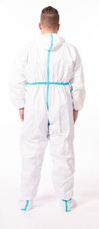Heavyweight Disposable Coveralls with Hood & Boot | 25-Pack | PP+PE, Taped Seams, Elastic Wrists, White, Individually Packaged