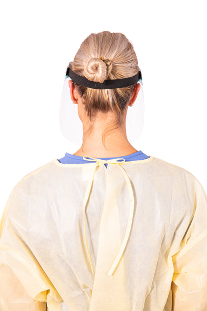 Disposable Isolation Gowns Medium Weight Elastic Cuffs Long Sleeves (100 Pack)