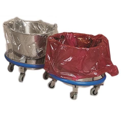 Disposable Kickbucket Liners | 250-Pack | Clear & Red Biohazard Options, Leak-Resistant Liners for Medical & Surgical Use