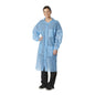 Paneffort Disposable Lab Coat Zipper Front Traditional Collar Elastic Wrist Blue (Case of 100)