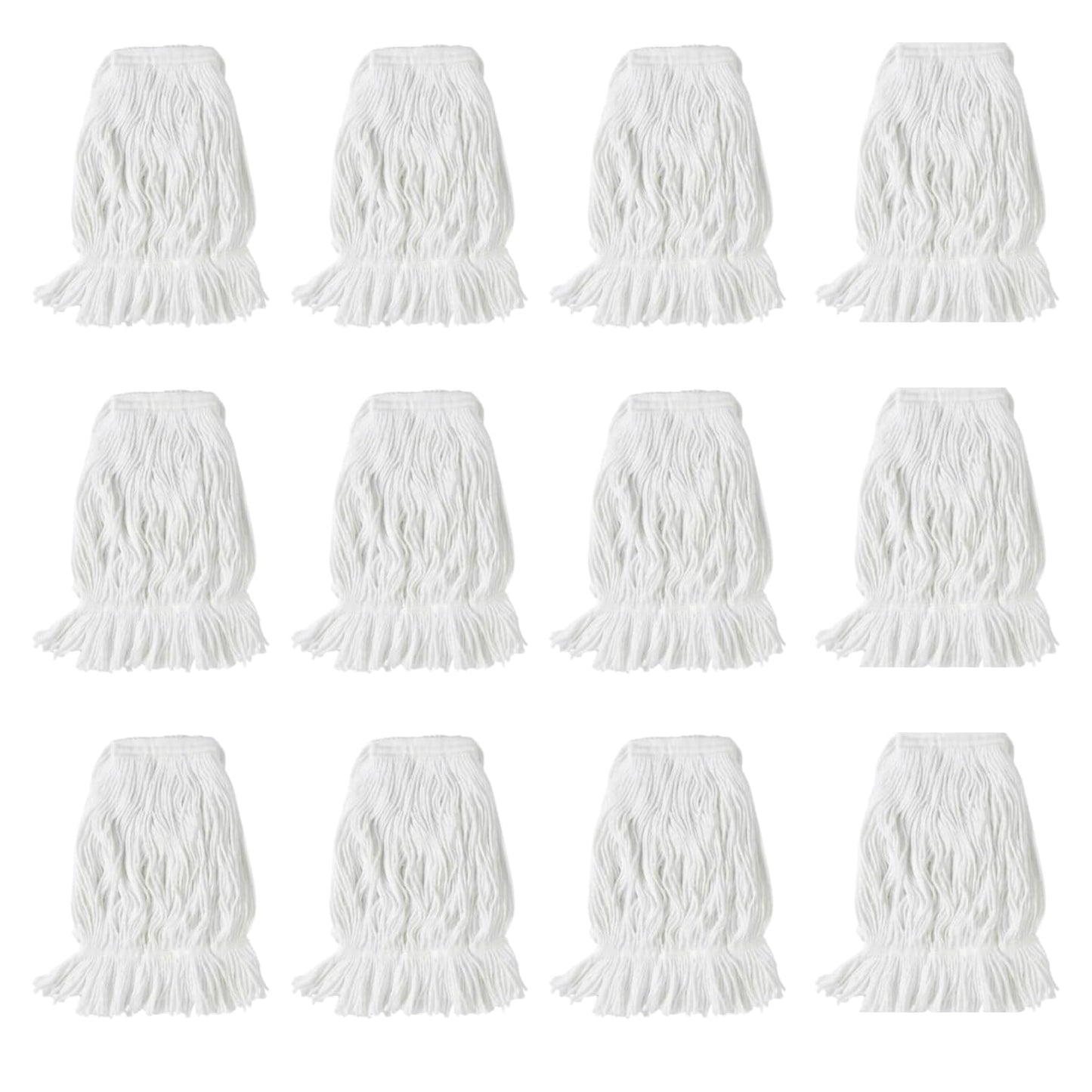 Paneffort 12oz Fantail Mop Heads | 12-Pack | Durable, High-Absorbency Rayon Construction, Ideal for Commercial or Industrial Cleaning