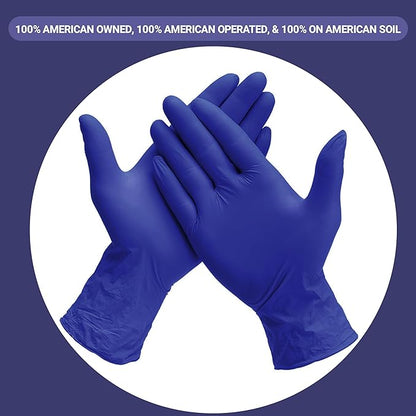 SafeSource Direct Ameri-Touch™ Nitrile Exam Gloves | 100-Box | Made in USA, Powder-Free, Chemo-Rated, Disposable