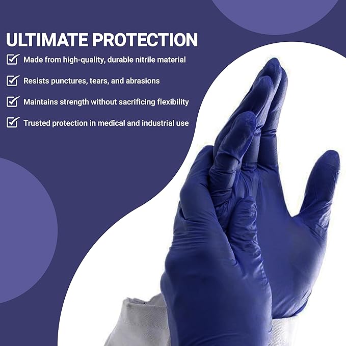 SafeSource Direct Ameri-Touch™ Nitrile Exam Gloves | 100-Box | Made in USA, Powder-Free, Chemo-Rated, Disposable